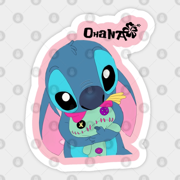 Ohana Means Family Sticker by Marvellous Art